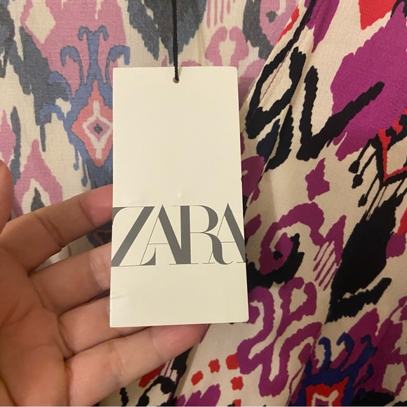 NWT Zara Abstract Print Faux Wrap dress Medium - Picture 10 of 12